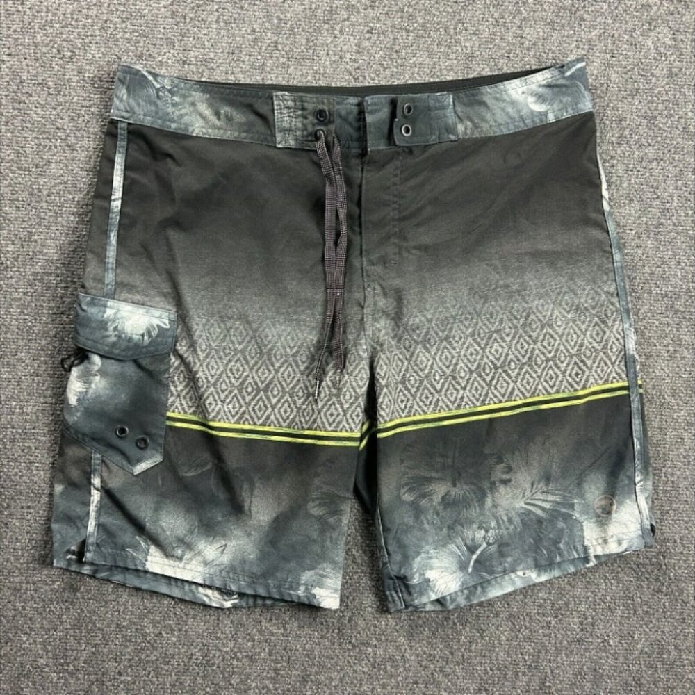 Ocean Current Board Shorts‎ Mens 38 Swim Gray Trunks Polyester Blend